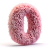 AI generated Pink furry zero shape, soft texture, isolated on white background. photo