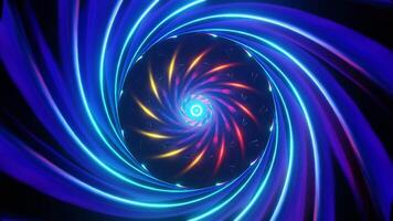 Neon lights pulse hypnotically in a dynamic and vibrant VJ Loop. video