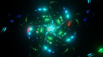 Hypnotic lights move rhythmically in a lively neon VJ Loop. video