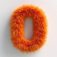 AI generated Vibrant orange, fluffy texture forms a unique, eye-catching zero shape photo