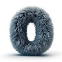 AI generated A unique image showcasing a circular object covered in soft, blue fur against a pristine white backdrop. photo