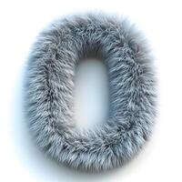 AI generated A detailed image showcasing a torus covered in grey fluffy fur texture, highlighted against a pure white backdrop. photo