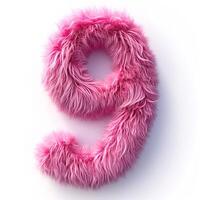 AI generated a soft, fluffy, and furry material. The fur is dyed in a vibrant shade of pink.  Each strand of fur appears to be fine and soft to touch. photo