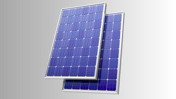 Solar Panel Isolated on White Background with Clipping Path. Solar panels pattern for sustainable energy. Renewable solar energy. Alternative energy photo