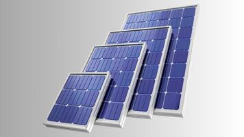 Solar Panel Isolated on White Background with Clipping Path. Solar panels pattern for sustainable energy. Renewable solar energy. Alternative energy photo