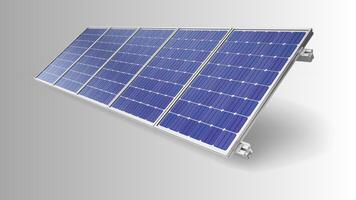 Solar Panel Isolated on White Background with Clipping Path. Solar panels pattern for sustainable energy. Renewable solar energy. Alternative energy photo