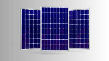 Solar Panel Isolated on White Background with Clipping Path. Solar panels pattern for sustainable energy. Renewable solar energy. Alternative energy photo