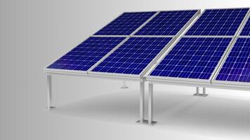 Solar Panel Isolated on White Background with Clipping Path. Solar panels pattern for sustainable energy. Renewable solar energy. Alternative energy photo