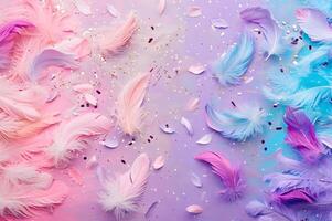 AI generated Mardi Gras Extravaganza Vibrant and Colorful Background photo