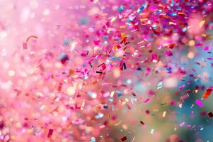 AI generated Party in Style A Gorgeous Birthday Background with Charming Pink Touches photo