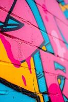 AI generated Pretty in Pink Bold Graffiti Backdrop with Feminine Flair photo