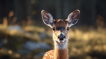 ai generado un ciervo cara animal imágenes generativo artificial inteligencia foto