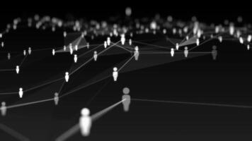 dunkel Plexus Hintergrund mit Linien Punkte und Menschen Symbole video