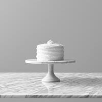 AI generated Vanilla Elegance Unleashed. A Birthday Cake of Exquisite Delight. photo