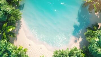 AI generated a summer theme background with tropical plant and summer element photo