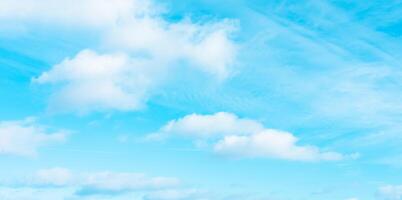 Sky Blue,Cloud Background,Horizon Spring Clear Sky in Morning by the beach,Beautiful nature landscape sunrise in Summer,Backdrop panoramic banner white clouds over ocean blue,World Environment photo