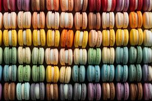 ai generado de colores macaron galletas cerca arriba foto