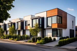 AI generated Modern modular private townhouses photo