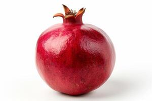 AI generated close up pomegranate isolated on white background photo