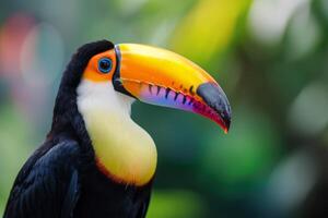 AI generated portrait of a colorful toucan photo