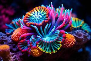 AI generated beautiful colorful rainbow coral photo