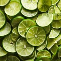 AI generated lots of sliced green lime photo
