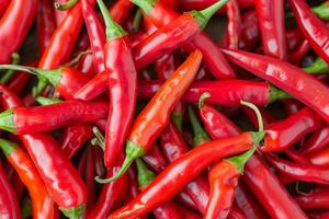 AI generated a bunch of chili peppers close up photo