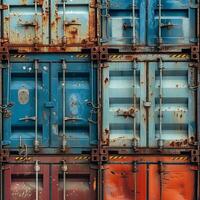 AI generated Cargo multi colored containers photo