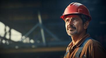AI generated a man is dressed in a hard hat and hat photo
