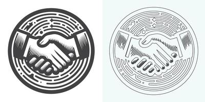 Handshake vector icon. Handshake icon set. business handshake. contact agreement