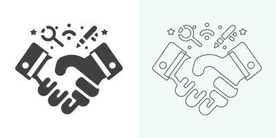 Handshake vector icon. Handshake icon set. business handshake. contact agreement