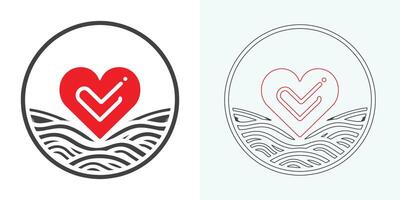 Love Heart Symbol Icons . Love Illustration Set with Solid and Outline Vector Hearts