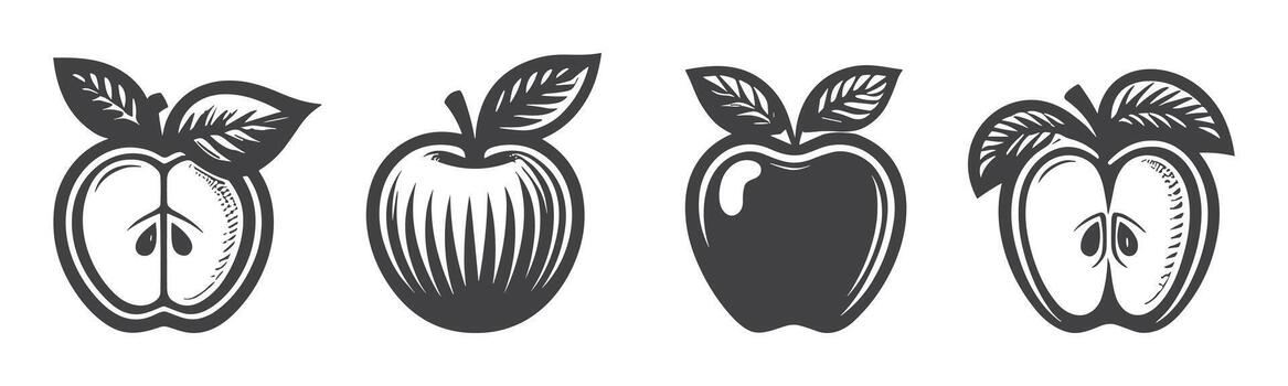 Apple icon set. Apple vector icon. apple symbols for your web design. Icon logo, app, UI. Apple Icon Vector illustration