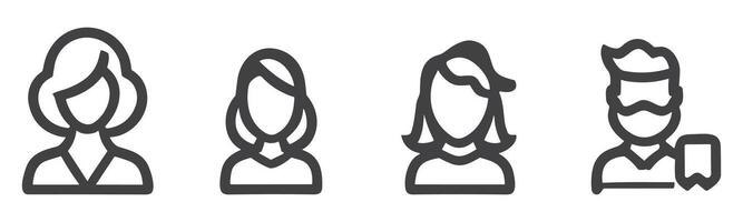 avatar perfil icono conjunto incluso masculino y femenino. vector