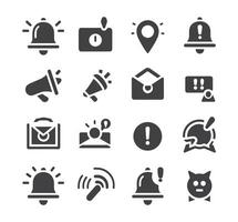 Notification bell icon set. Notice message. Alarm symbol.Incoming inbox message. New message notifications icons. vector