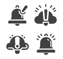 Notification bell icon set. Notice message. Alarm symbol.Incoming inbox message. New message notifications icons. vector