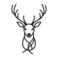 Deer face sketch hand drawn in doodle style illustration vector