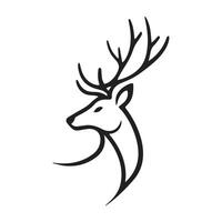 Deer face sketch hand drawn in doodle style illustration vector