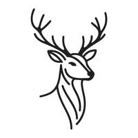 Deer face sketch hand drawn in doodle style illustration vector