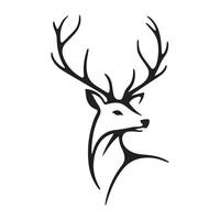 Deer face sketch hand drawn in doodle style illustration vector