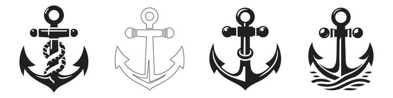 Anchor icon. Anchor Flat icon symbol Vector. Anchor icon set. Anchor symbol set. Anchor marine icon. simple illustration graphic doodle black design vector