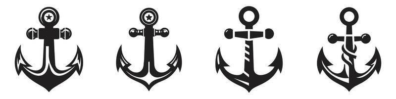 Anchor icon. Anchor Flat icon symbol Vector. Anchor icon set. Anchor symbol set. Anchor marine icon. simple illustration graphic doodle black design vector