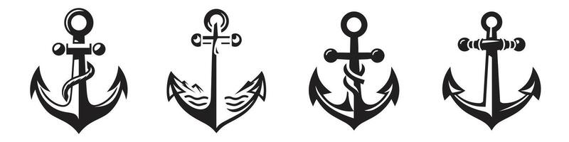 Anchor icon. Anchor Flat icon symbol Vector. Anchor icon set. Anchor symbol set. Anchor marine icon. simple illustration graphic doodle black design vector