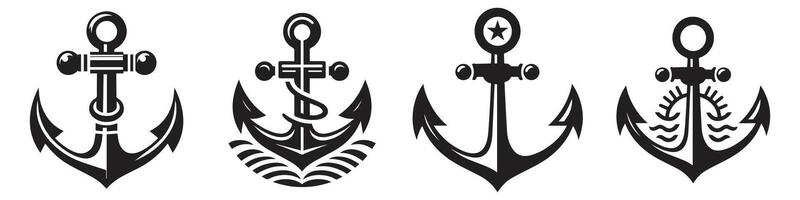 Anchor icon. Anchor Flat icon symbol Vector. Anchor icon set. Anchor symbol set. Anchor marine icon. simple illustration graphic doodle black design vector