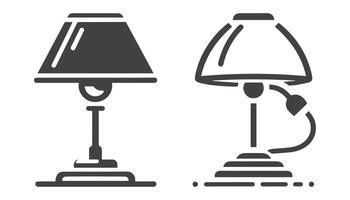 table lamp set. Lamp silhouettes. Desk lamp icon. isolated on a white background vector