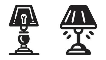 table lamp set. Lamp silhouettes. Desk lamp icon. isolated on a white background vector