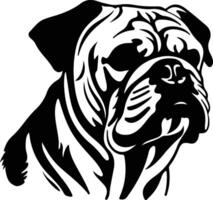 Bulldog    black silhouette vector