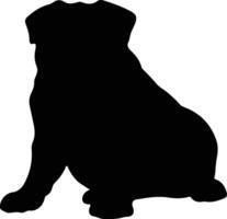 chino Shar-pei negro silueta vector