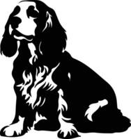 trepar spaniel negro silueta vector