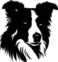 collie negro silueta vector